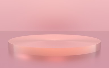 3d pink podium minimal pastel studio background. Abstract 3d geometric shape object illustration render.