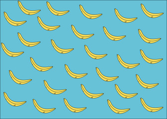 Obraz na płótnie Canvas Bananas with blue background