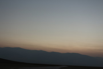 Obraz premium Dante's view, lookout over Badwater basin Death Valley at sunrise in summer