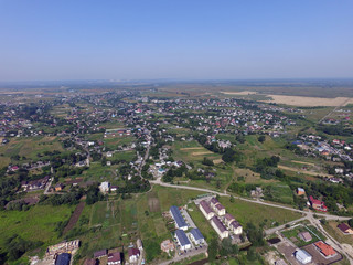 Aerial view of the saburb landscape (drone image). Near Kiev
