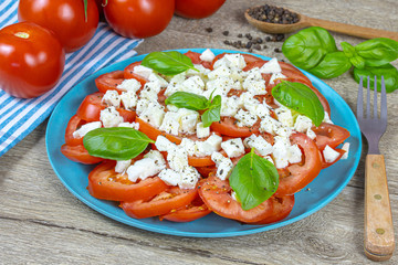assiette de tomates et fromage mozzarella
