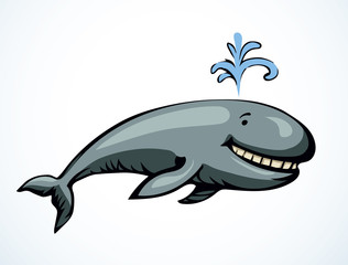 Whale. Vector drawing icon sign
