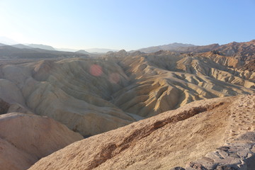 Zabriskie point Death Valley in summer