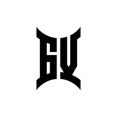 GV monogram logo with curved side