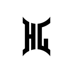 HL monogram logo with curved side