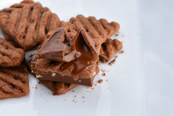 Home made chocolate cookies or biscuit with choco  chips Munnar Kerala, India.