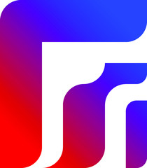 Vector Design of an Abstract Logo in Blue and Red