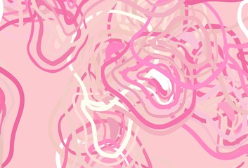 Light Pink vector template with bent lines.