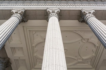 Fototapeta premium Close-up Roman-style stone pillars building.