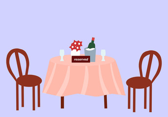 Reserve a table in a cafe, vector graphics