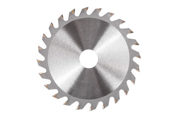 Blade for wood circular saw isolated on white background
