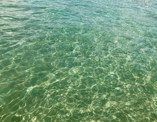 blue water in the sea