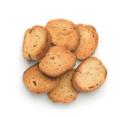 Top view of wheat baked rusks