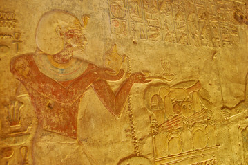 Gravierte Figuren, Isis-Tempel von Philae, Nassersee, Assuan Staudamm, Assuan, Ägypten, Afrika