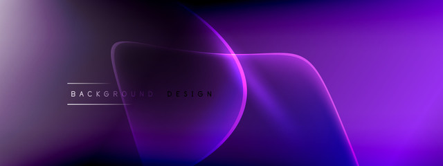 Vector abstract background - liquid bubble shapes on fluid gradient with shadows and light effects. Shiny design template for text