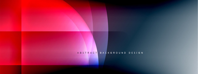 Vector abstract background - circle and cross on fluid gradient with shadows and light effects. Techno or business shiny design templates for text