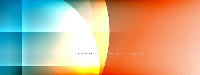 Vector abstract background - circle and cross on fluid gradient with shadows and light effects. Techno or business shiny design templates for text