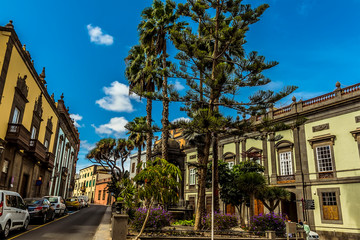 A view across the square of the Holy Spirit in Las Palmas, Gran Canaria on a sunny day