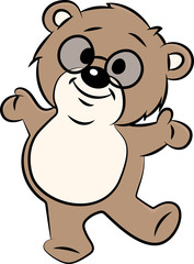 Cartoon teddy bear vector illustration for children