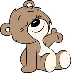 Cartoon teddy bear vector illustration for children