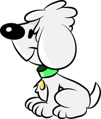 Cute cartoon dog vector illustration for children