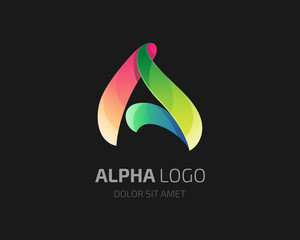 Colorful letter A logo