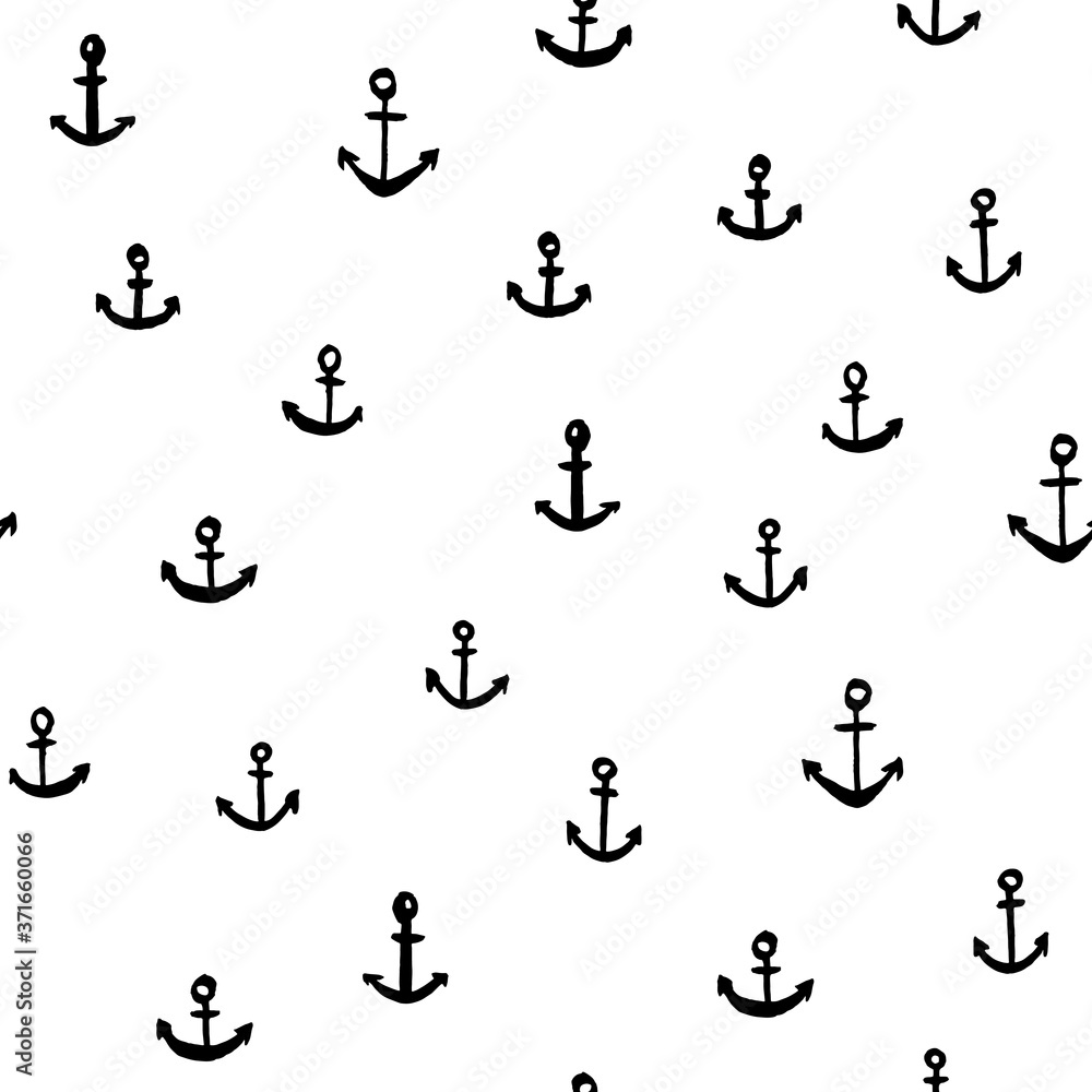 Poster hand drawn anchor pattern