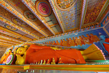 Statue of reclining Buddha, in Anuradhapura, Sri Lanka