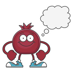 happy smiling pomegranate fruit cartoon