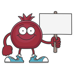 happy smiling pomegranate fruit cartoon