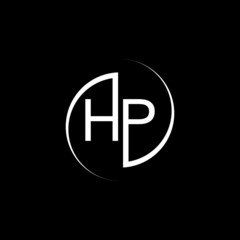 HP letter Type Logo Design isolated on dark background