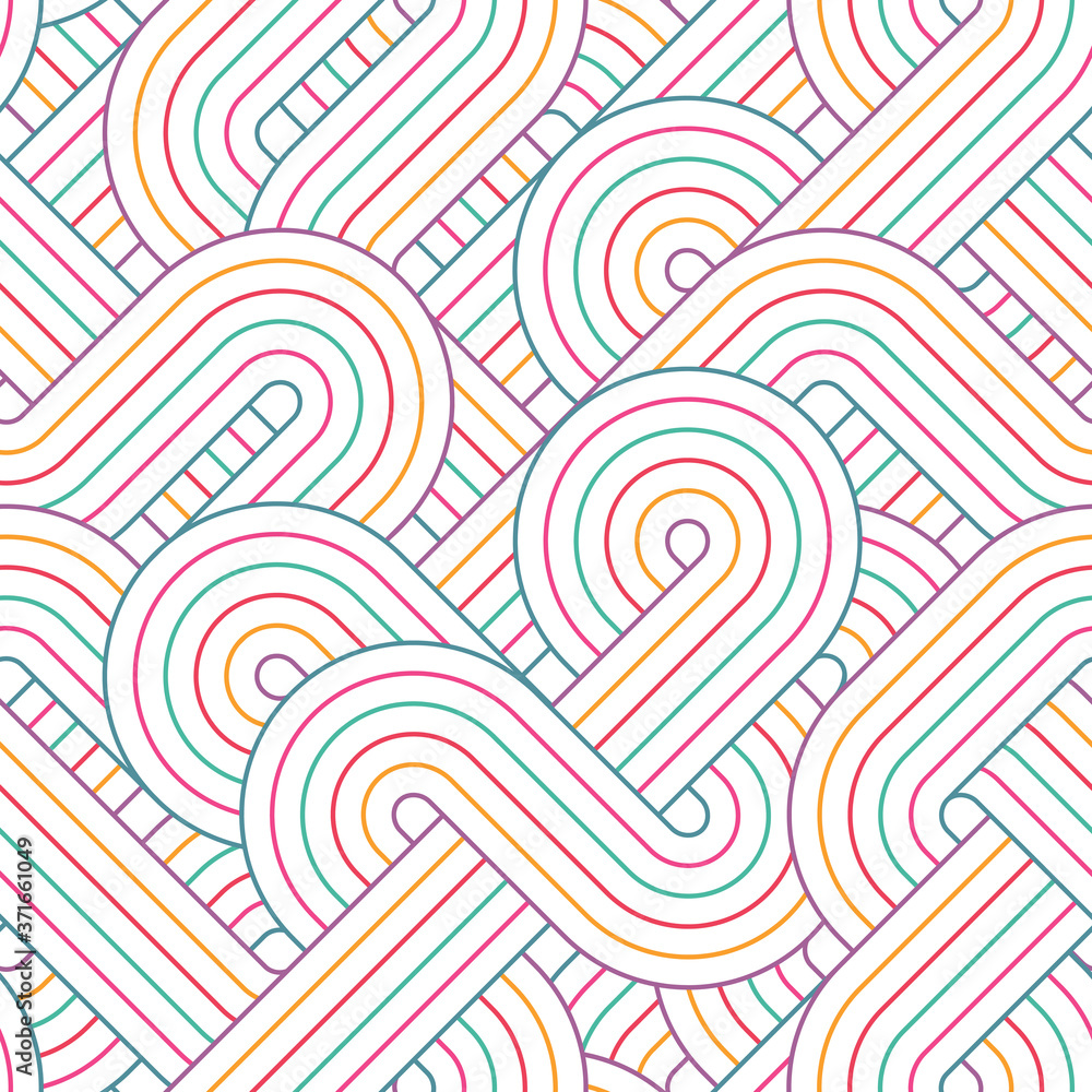 Aufkleber Seamless abstract retro lines pattern