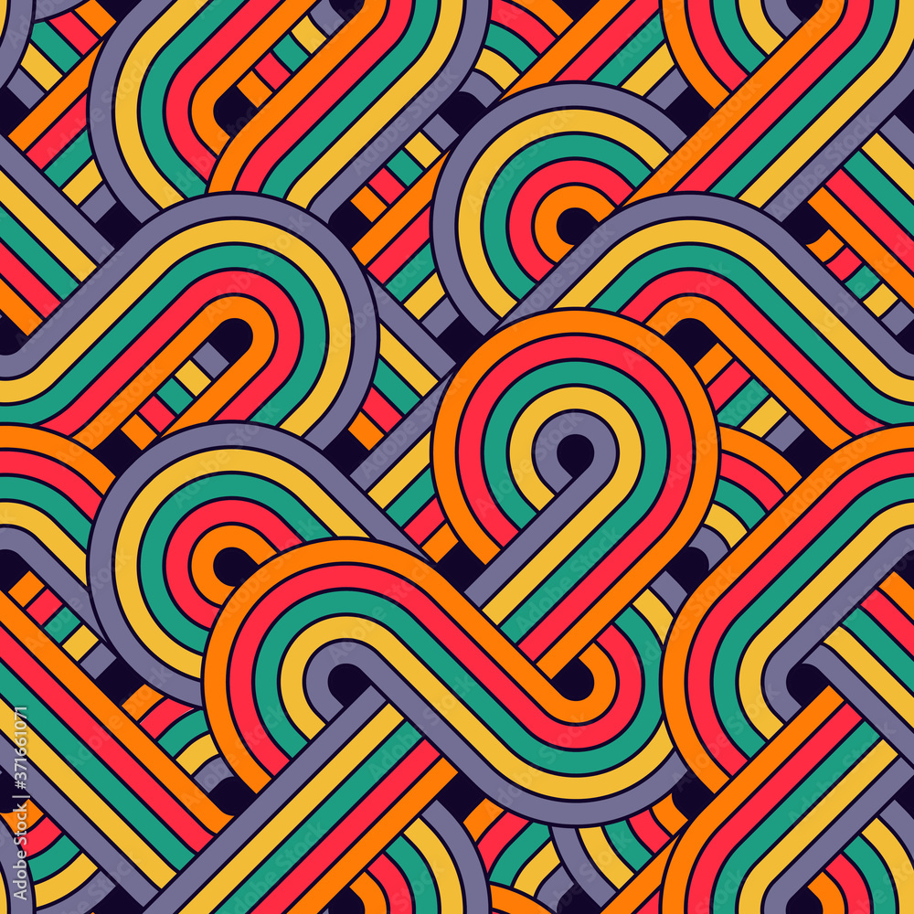 Aufkleber seamless abstract retro lines pattern
