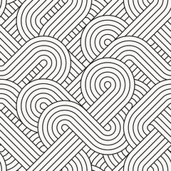 Seamless abstract retro lines pattern - 371661034