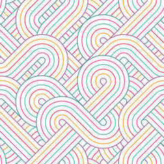 Seamless abstract retro lines pattern