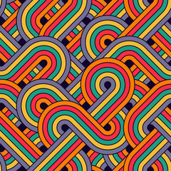 Fototapeta na wymiar Seamless abstract retro lines pattern