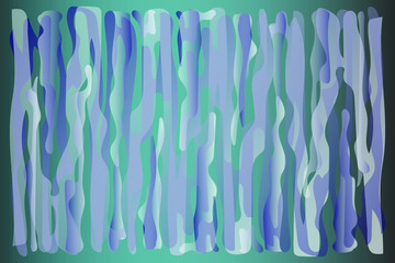 Vector abstract background in turquoise colors. Plastic semi-transparent shapes with a lilac-gray gradient fill against a turquoise gradient background.