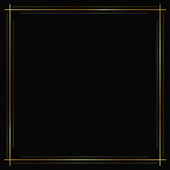 Obraz premium Vector golden frame on the black background. Isolated art deco border