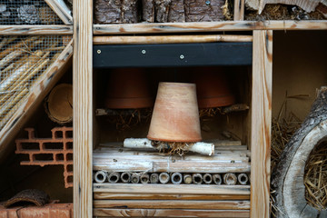 An insect hotel can be easily made from a variety of materials and is very good at watching the...