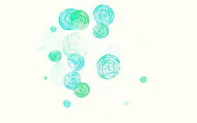 Light Green, Yellow vector doodle background with roses.