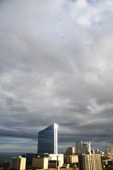 City by the sea.
An aerial view some 21 stories up at a nearby hotel offer a rare perspective of the Atlantic City skyline as a beautiful oceanfront sunset descends upon the gambling Mecca.