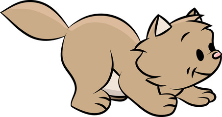 Cute cartoon cat ready to play vector illustration