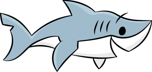 Cartoon shark swimming underwater vector illustration for children