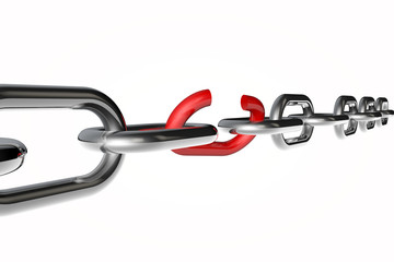 Obraz premium broken chain 3d render