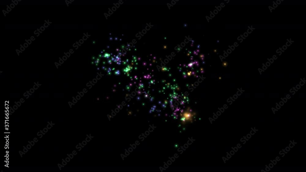 Aufkleber color full firework party celebration random on black sky with 3d rendering include alpha path.