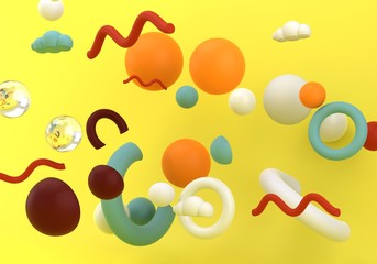 Background of 3d geometric shapes.