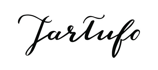 Tartufo - Italian ice cream dessert hand lettering vector for package design, label, tag or decorative issues. 