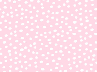 Brush stroke circle polka dot pink vector pattern. 