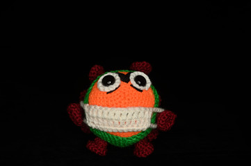 knitted model toy Covid-19