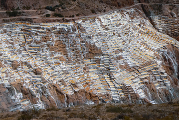 Maras salt mines, view from above, Peru, South America